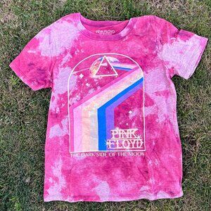 NWOT Women's Pink Floyd Bleach Dye Band T-Shirt